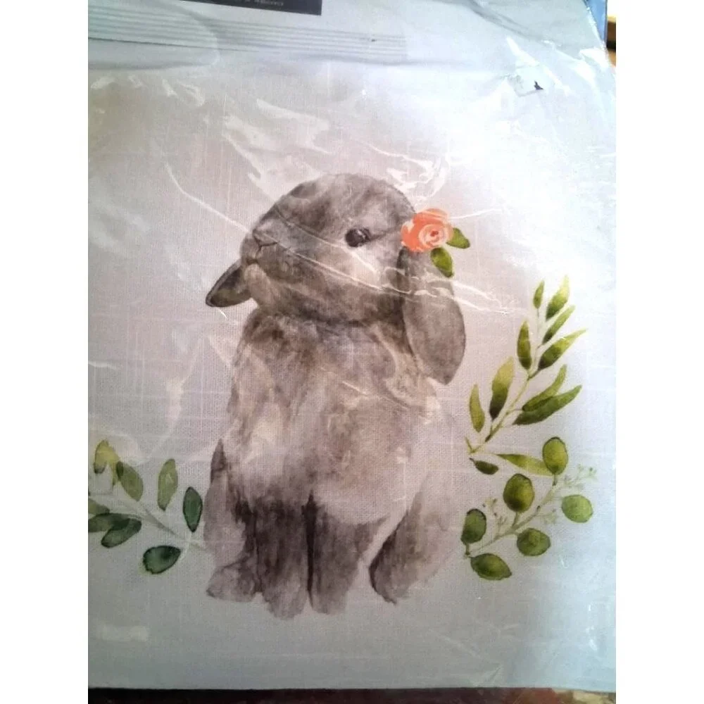 The Farmhouse Rachel Ashwell Sage Sweet Bunnies Placemats Set Of 4 13x19 Inches